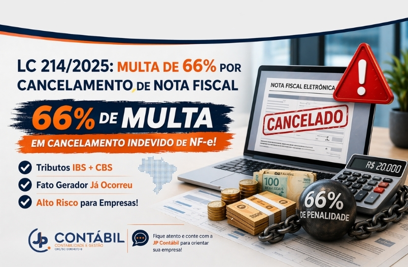 LC 214/2025: Multa de 66% por Cancelamento de Nota Fiscal